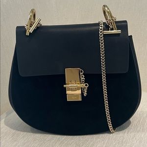Chloe Drew Black Suede Medium Crossbody Bag